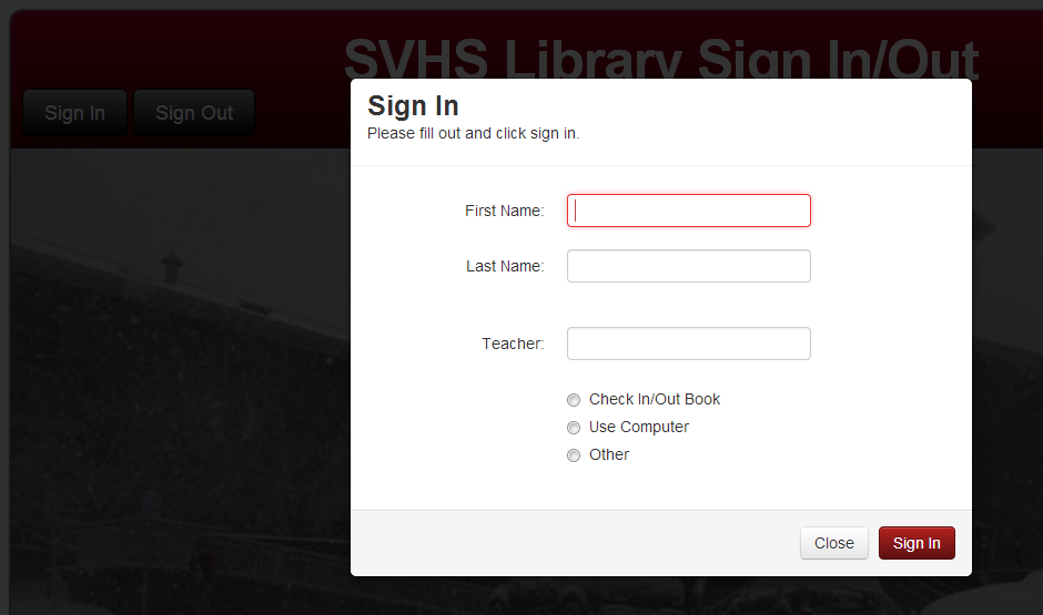Student Sign In